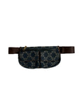 Leather & denim belt bag