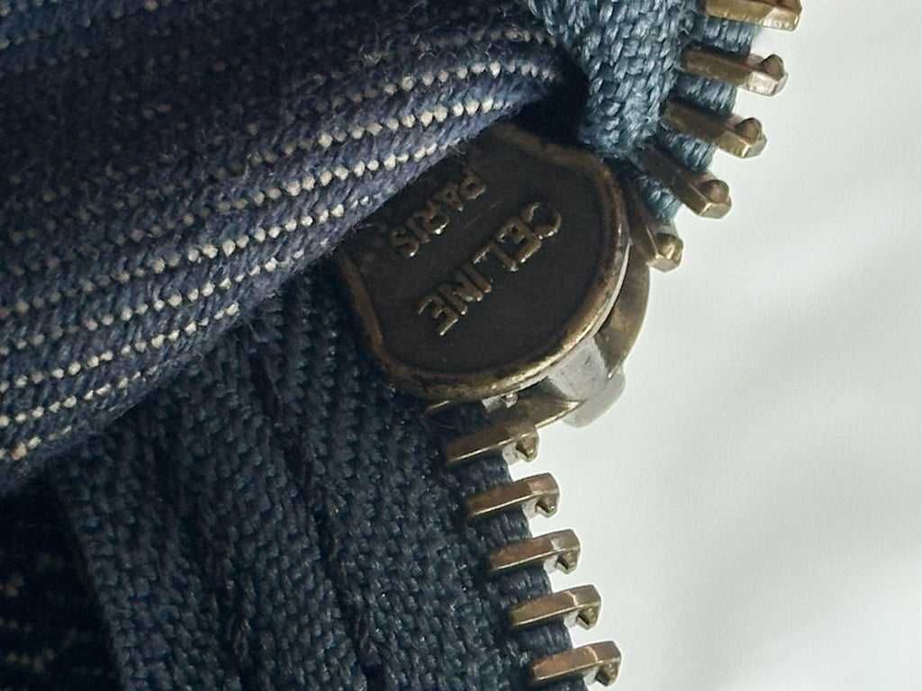 Leather & denim belt bag