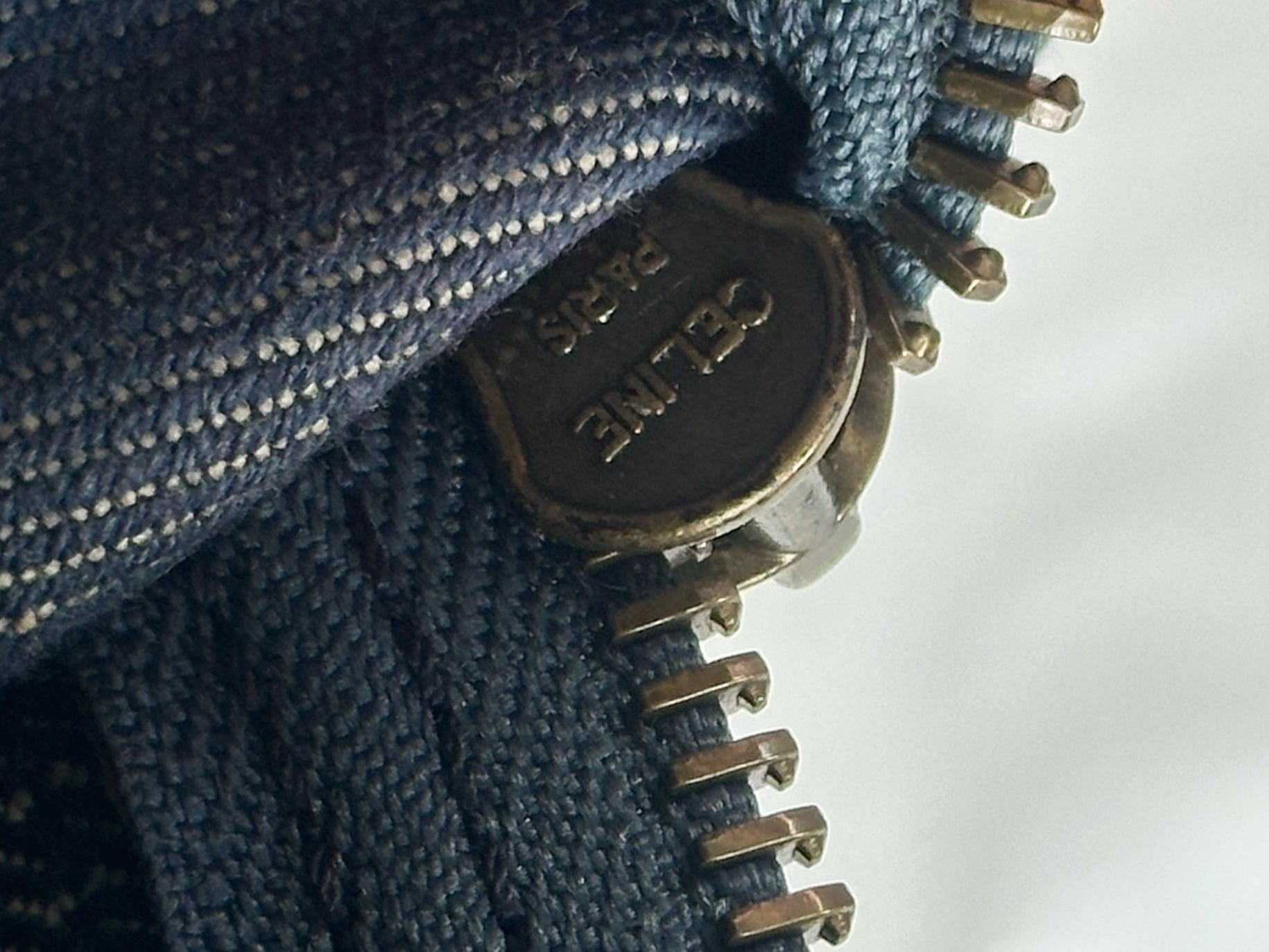 Leather & denim belt bag